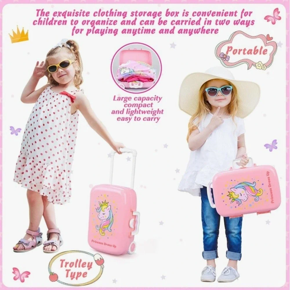 16 Pcs Princess Dress Up Clothes for Little Girl Set, Princess Pretend Play
